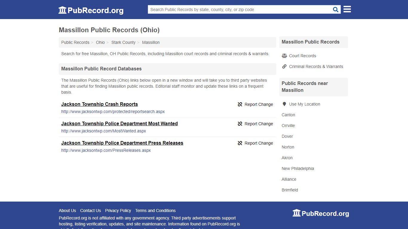 Free Massillon Public Records (Ohio Public Records)